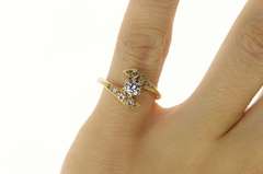 14K Yellow Gold 0.46 Ctw Classic 1950's Diamond Engagement Ring
