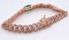 Sterling Silver Cubic Zirconia Curb Bracelet