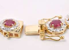 Lush 7.99CTW Ruby and 1.42CTW Diamond Bracelet in Vermeil