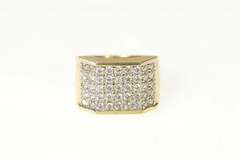 10K Yellow Gold 0.90 Ctw Pave Squared Diamond Statement Ring