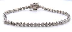 Dazzling White Gold Diamond Heart Bracelet