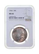 MS66 1964 Kennedy Half Dollar - Graded NGC