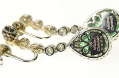 18K White Gold 4.14 Ctw Michael Christoff Emerald Diamond Earrings