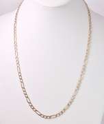 Classic Figaro Style Chain Necklace in 14K Rose Gold