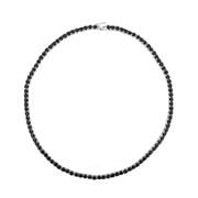 Sterling Silver 32.5ct Black Spinel Tennis Necklace