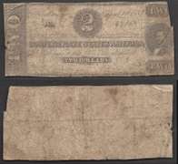 $2 1863 CONFEDERATE==T-61==J.P Benjamin=VG