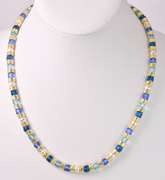 Brilliant Hand Blown Italian Art Glass and Gold Plated Beads Necklace, Bracelet, and Earrings