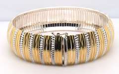 Sterling Silver Signed Wide Bracelet