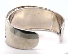 Vintage Sterling Silver Wide Cuff Bangle Bracelet