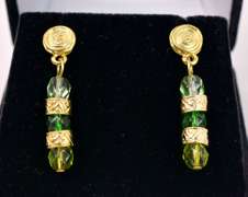 Dazzling Set of Hand Blown Italian Art Glass and Gold Plated Beads Necklace, Bracelet, & Earrings