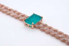 Sterling Silver Cubic Zirconia Curb Bracelet