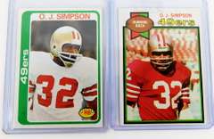2 O.J. Simpson Topps Football Cards