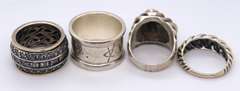 Group Lot of 4 Sterling Silver Rings