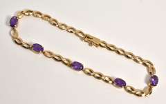 Lovely Amethyst & Gold Bracelet