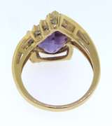 Charming Pear Shaped Amethyst and Diamond Ring