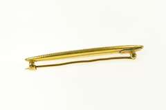 14K Yellow Gold Victorian Seed Pearl White Enamel Bar Pin/Brooch