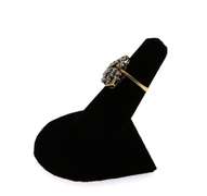 Puzzling Diamond Patterned Ring with 14k Gold