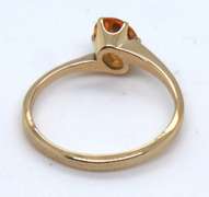 Amazing Yellow Gold oval Shape Orange Sapphire Bypass Ring