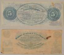 $ 3 & $ 5 Bryant & Stratton New York College Bank Notes