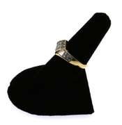 Overlapping Square Diamond Cluster Ring with 14k Gold
