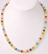 Exquisite Hand Blown Italian Art Glass and Gold Plated Beads Necklace, Bracelet, and Earrings