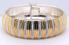 Sterling Silver Signed Wide Bracelet