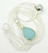 Sterling Blue Gemstone Ring & Necklace