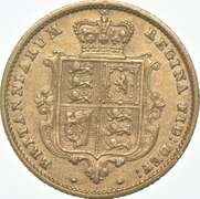 1859 United Kingdom 1/2 Sovereign .1177 AGW