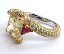 Yellow Cubic Zirconia Sterling Silver Ring