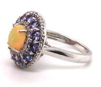 Sterling Silver Signed Gemstone Ring