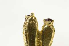 14K Yellow Gold Garnet Slippers Ballet Dance Shoes Charm/Pendant