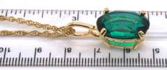 Green Cubic Zirconia Pendant on Chain