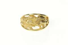 10K Yellow Gold Graduated Swimming Dolphin Diamond Band Ring