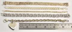 Stylish Group of 5 Sterling Bracelets