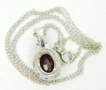 Fancy Sterling Garnet & White Topaz Necklace