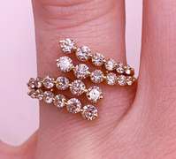 14kt Solid Gold & Diamond Cocktail Ring