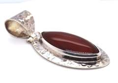 Sterling Silvre Signed Cornalian Pendant