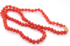 Single Strand of Coral Beads Necklace