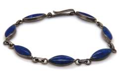 Vintage Sterling Silver Lapis Bracelet