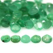 Rich green unheated 7.25ct 3mm Emerald set