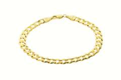 10K Yellow Gold 8.0mm Classic Curb Link Chain Anklet Bracelet