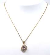 Sterling Silver Flower Design Pendant on Chain