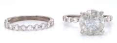Majestic 18kt White Gold 3cts Round Brilliant Cut Diamond Wedding Set
