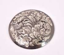 Floral Carved Sterling Silver Pin
