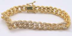 Sterling Silver Cubic Zirconia Curb Link Bracelet