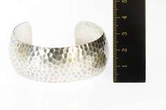 Sterling Silver Hammered Pattern Rounded Cuff Bracelet