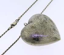 Vintage Sterling Silver Heart Pendant on Chain