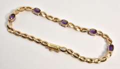 Lovely Amethyst & Gold Bracelet