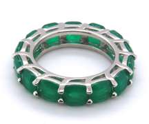 Sterling Silver Green Cubic Zirconia Band