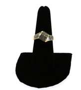 Overlapping Square Diamond Cluster Ring with 14k Gold
